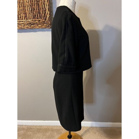 The Kooples Dress EU 40 Black Short Sleeve Stretch Career Church - Picture 6 of 9